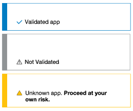 Warnings: validated app, not validates, unknown app