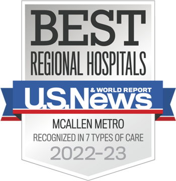 US News Best Regional Hospital badge McAllen-Metro 2022-23