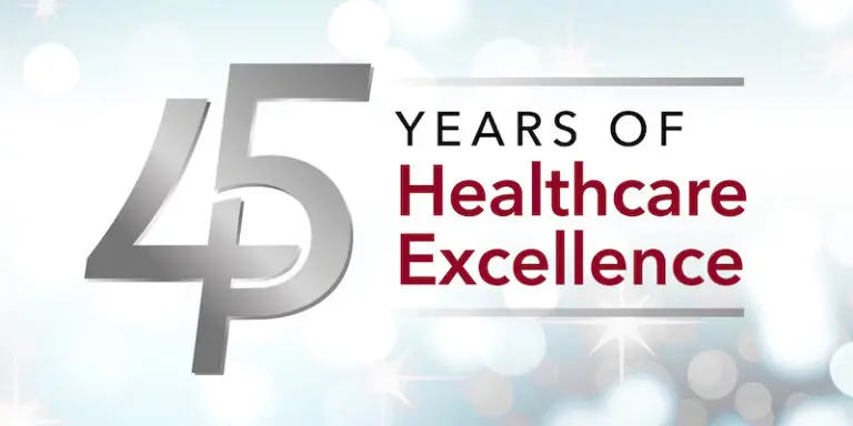45 year of healthcare excellence logo