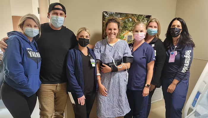Steffani Natter surrounded by her care team