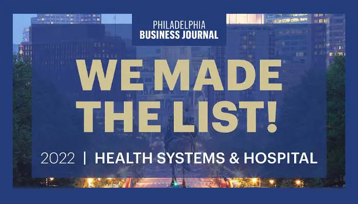 Philadelphia Business Journal Health Systems Ranking 2023