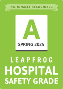 Leapfrog Hospital Safety Grade Spring 2025 badge
