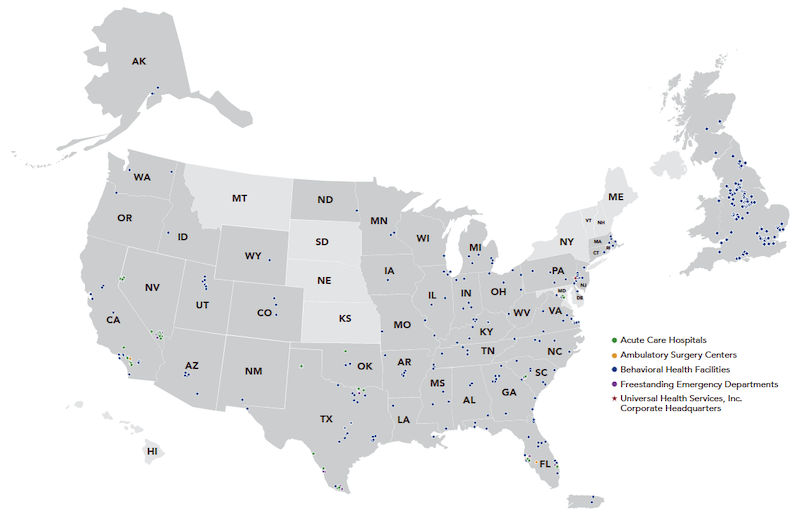 Map of UHS facilities