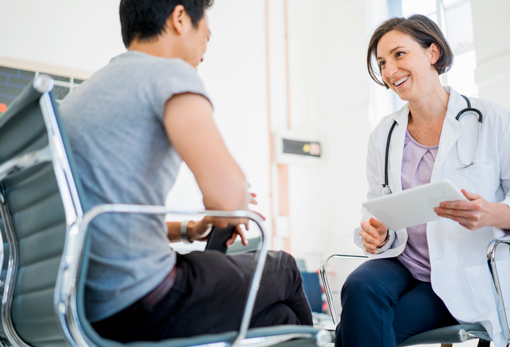 doc-patient-2 A doctor speaking to a patient